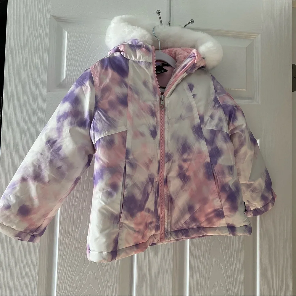 Spyder Kids Purple and Pink Tie-Dye Puffer Jacket